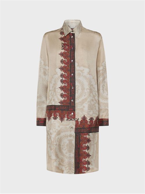 Longline pure silk shirt with paisley print PIERRE-LOUIS MASCIA | CML12162519405